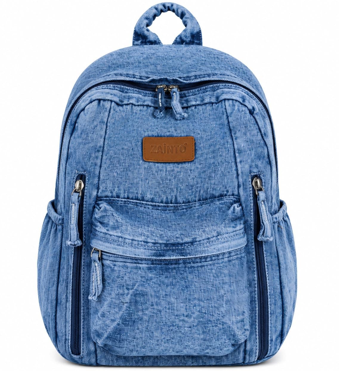 ZAINTO Denim Backpacks for men and women Stylish Outdoor Travel bag with Multi-Compartment Design - Washable. Eco-Friendly, Stylish, Durable Recycled & Upcycled Backpack|3 Compartments 25 liters