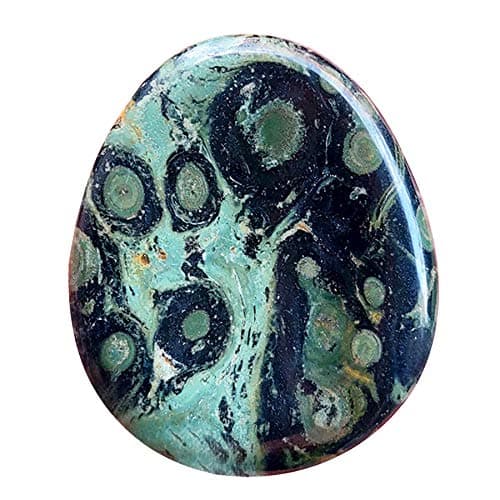 Fekuar Natural Kambaba Jasper Crystal Thumb Worry Stone Hand Carved Healing Crystal Teardrop Pocket Stones for Anxiety Stress Relief Meditation