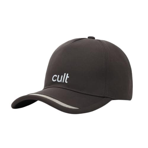 CULT Unisex Cotton Baseball Cap with Front Pop Design – Adjustable Strap, Sweat-Absorbent Sweatband, UV Protection & Structured Visor – Charcoal & Grey