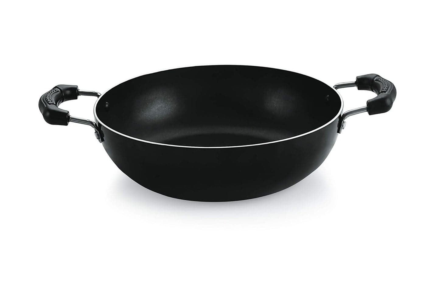 NIRLON Non-Stick Aluminium Induction Compatible Deep Kadhai Without Lid (3 LTR, black)