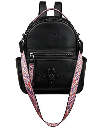 FADEON Mini Backpack Purse for Women, Designer Leather Cute Roomly Small Backpacks, Ladies Shoulder Backpack Fashion Handbag