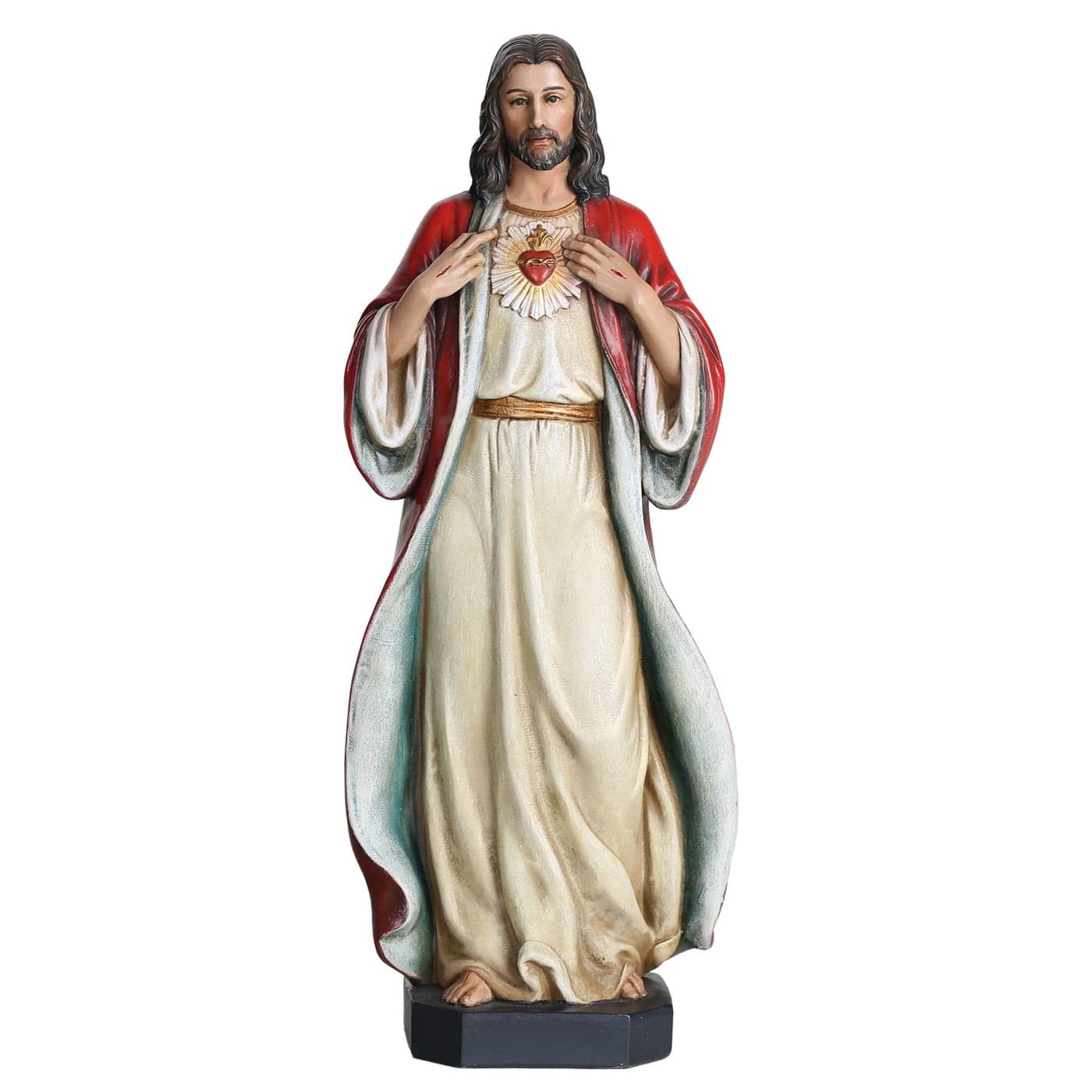BC Catholic Sacred Heart of Jesus Statue Jesus Christ Figure Religious Gifts Inspirational Indoor Home Decor 10 inches H Hand Painted by Buildclassic