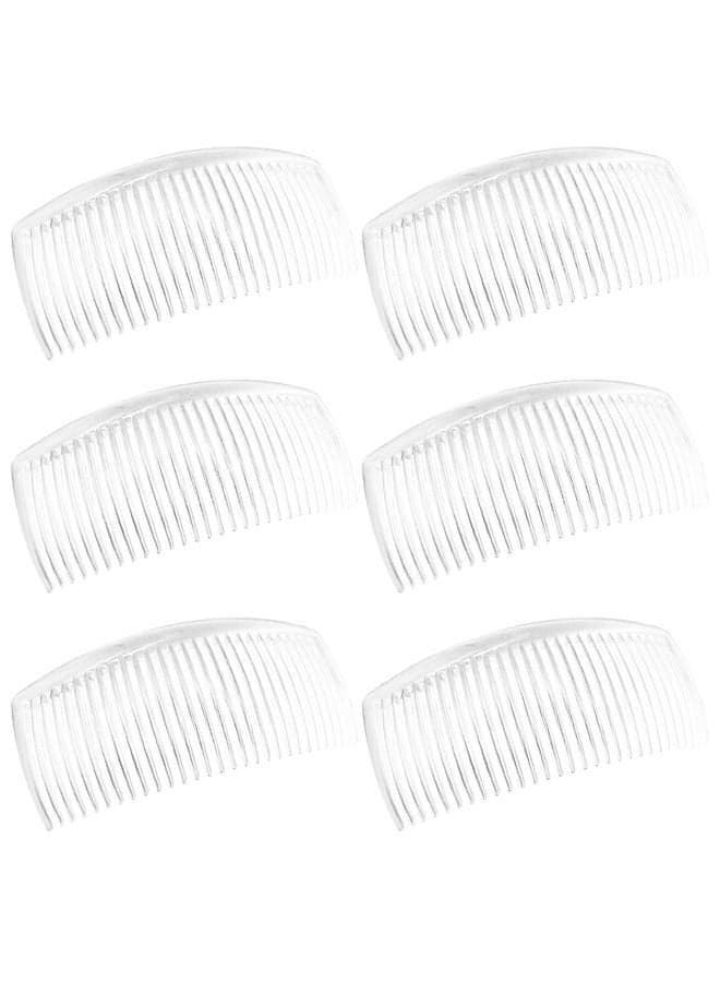 6 Packs French Twist Comb, SourceTon Plastic Side Hair Combs with 29 Teeth Hair Comb Hair Clip Combs for Fine Hair Accessory for Women- Clear