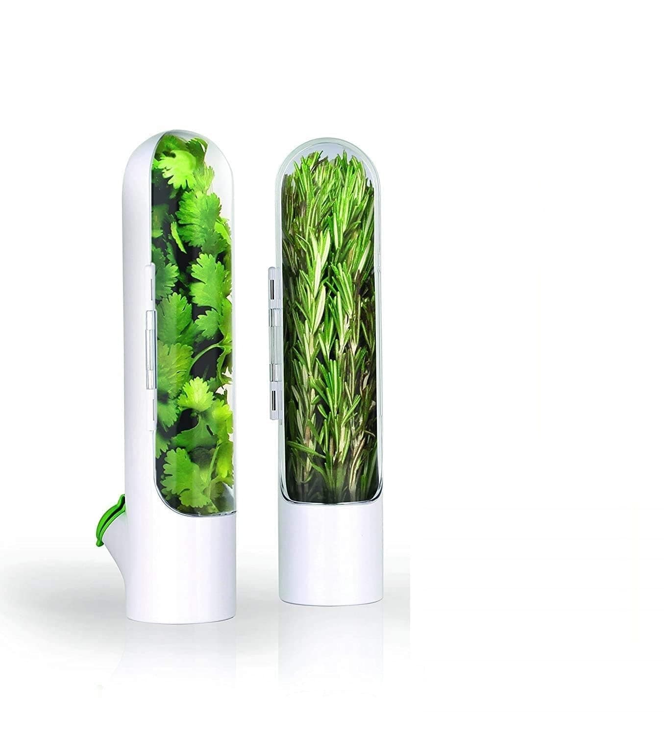 LUPINEZ Herb Saver Pod For Fridge | Herb Storage Containers | Fresh Herb Keeper for Refrigerator | Fresh Herbs Saver Keep Your Greens Fresh Longer For Coriander, Mint, Parsley, Cilantro & More (2 PCS)