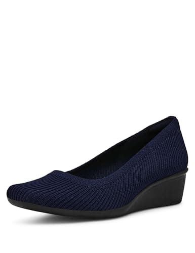 Anne Klein Women's Wisher Pump, Navy Knit, 5.5