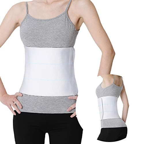 S Abdominal Binder Post Surgery - Elastic Waist Band for Stomach Support & Compression, Bariatric, Tummy Tuck | Latex-free, Breathable Belly Wrap Hernia Belt Lipo Garment - (45" - 60") 3 PANEL - 9"