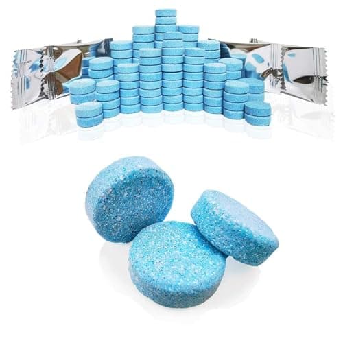 DOKIKO 100 Pcs Atuo Windshield Washer Tablets,Windshield Wiper Fluid,1 Pack Makes 105 Gallons,1 Piece Makes 1.05 Gallons(Winter: Use With De-icer or Methanol)