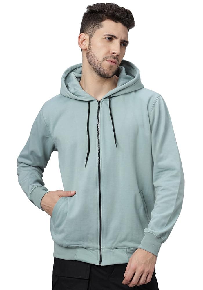 Wear Your Opinion Men's Plus Size Fleece Regular Fit Zipper Hoodie Jacket (5XL, Mint)
