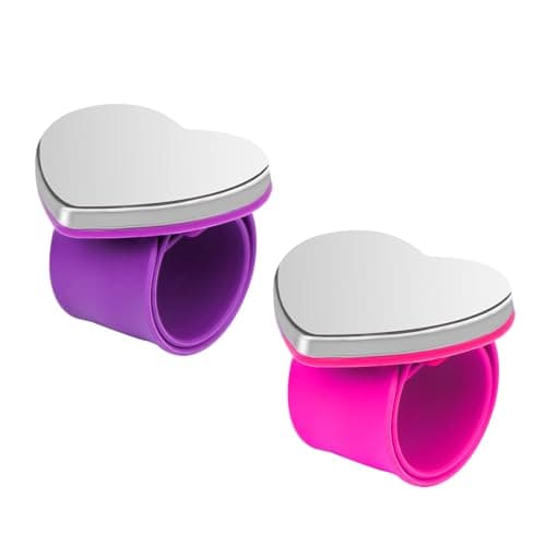 Hilltian 2 PCS Magnetic Sewing Pincushion Wristband Magnetic Pin Cushion Wrist Magnetic Pin Holder Wristband for Sewing Braiding Purple Pink