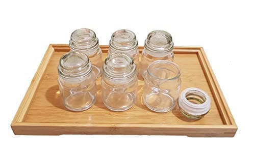Pure Source India Spice Jar, Glass Container, With Air Tight Lid, Set of 6 Pcs - Transparent