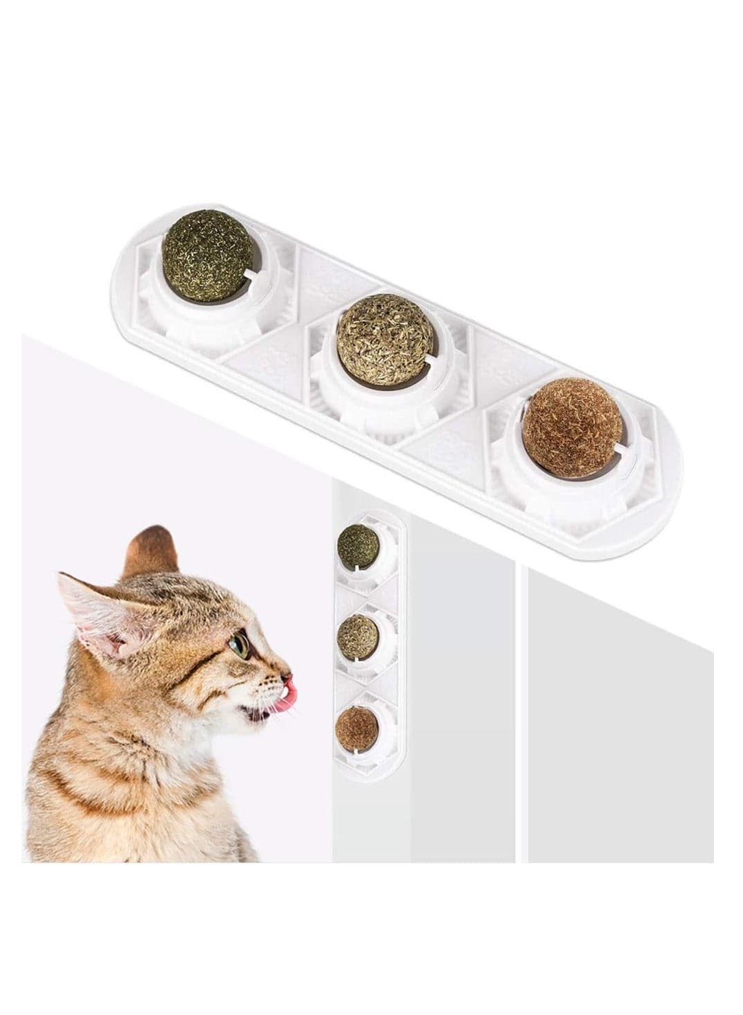 Natural Healthy Catnip Silver Vine Cat Toy, 3-in-1 Rotatable Edible Chew Ball for Cats, Silver Vine & Catnip Infused, Clean Teeth & Hairball Relief, Durable Cat Squash Ball
