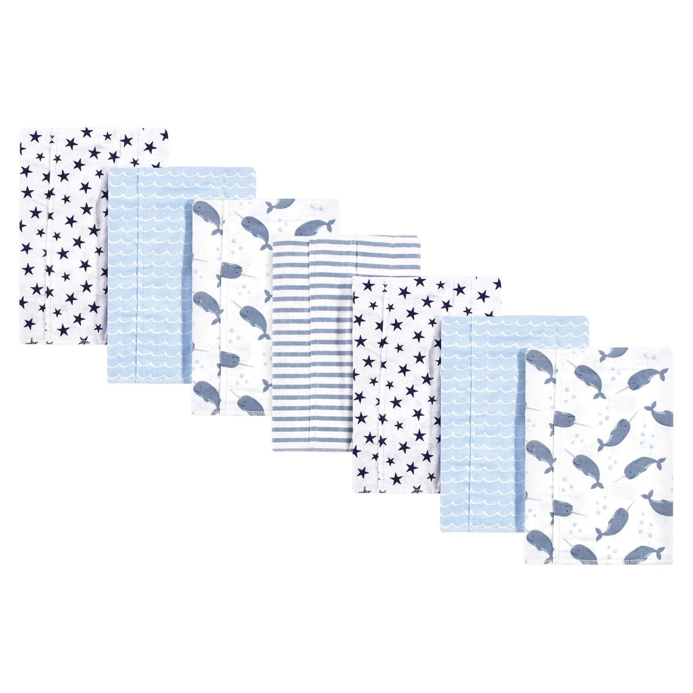 Hudson Baby Unisex Baby Cotton Flannel Burp Cloths Narwhal One Size