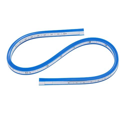 Pacific Arc Flexible Curve Graduated 12 Inch Ruler with Inking Edge for Drawing Pattern Making Engineering Stencil Making Saddle Fitting