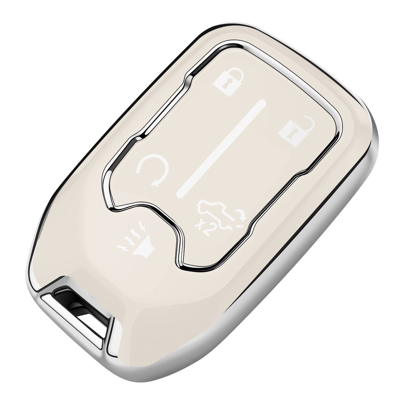 Tukellen Key Fob Cover for Chevy Soft TPU Shell Compatible with 20172021 Chevrolet Silverado Suburban Tahoe GMC Acadia Sierra Terrain Yukon White 5 Button