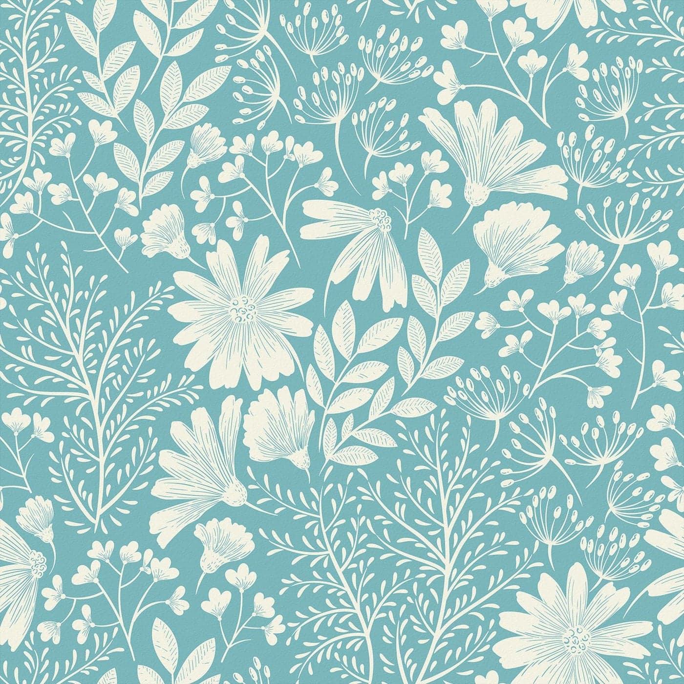 Wallercity Light Blue Floral Peel and Stick Wallpaper Self Adhesive Daisy Leaf WhiteBlue Wallpapers Removable Leaves Contact Paper for Cabinets Drawers 175x118 Vinyl Boho Removable Wall Paper