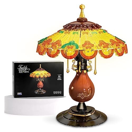NEWABWN RetroStyle Table Lamp Toy Building Set Home Dcor Accessory for Adults Gift for Valentines Day for Her Him 804 Pieces Mini Building Blocks