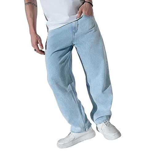 Hubberholme Men's Loose Fit Jeans (Blue, 32)