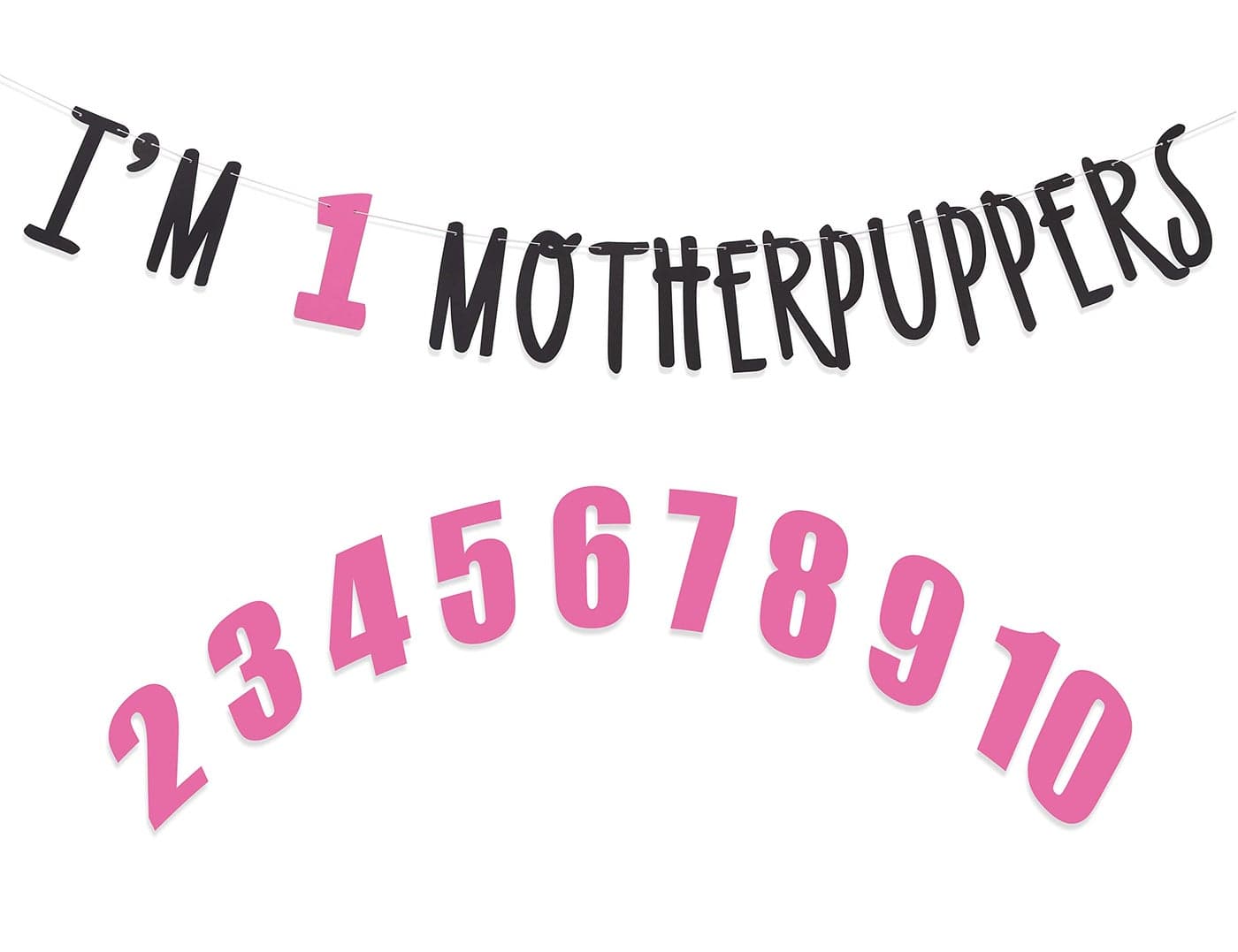 Festiko® Its My Birthday Mother Puppers Banner - Dog Birthday Party Decorations,Dog Birthday Photo Props, Happy Birthday Dog Décor, Free Combination of 0-9 Numbers,Lets Pawty (Pink Yellow)