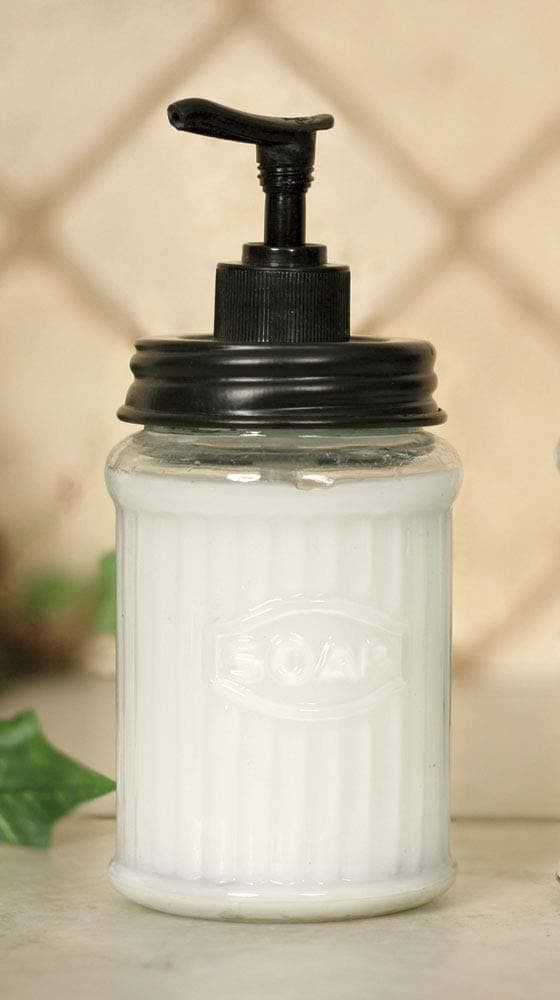 Colonial Tin Works Hoosier Soap DispenserBlackClear7 inches high x 3 inches diameter