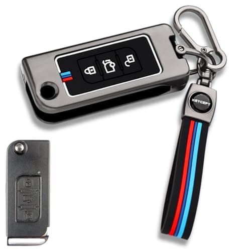 Keycept Metal Alloy Key Cover Compatible with XUV 500 3 Button Flip Key with Keychain