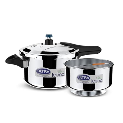 ULTRA Triply Krono Diet Aisi 304 Stainless Steel Pressure Cooker | Capacity 5.5Liters