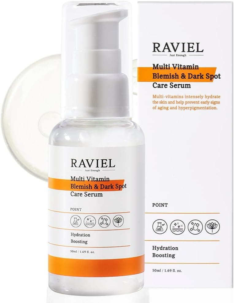 RAVIEL Multi Vitamin Dark Spot Blemish Care Face Brightening Serum for All Skin Types Dry Sensitive Dark Spot Remover 7 Hyaluronic Acid Anti Aging Deep Hydrating 50ml 50ml X 1ea