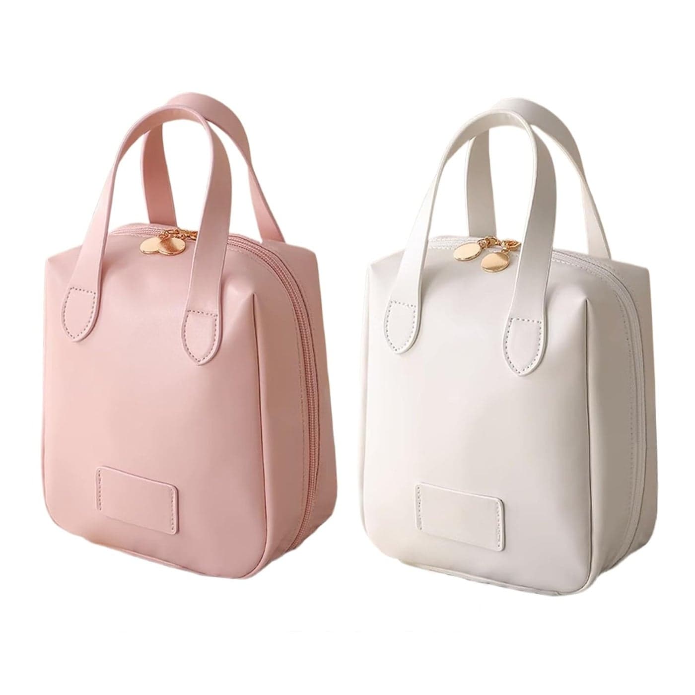 HOUSEHOLD CULTURE Makeup Bag Travel Makeup Bag Large Capacity Leather Cosmetic Bags for Women Waterproof Portable Toiletry Bag Make up Organizer with Divider and Handle 2PCS