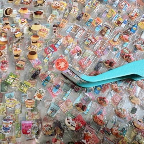 MOLNESO 2000 Mini Stickers Pack 36 Sheets Tiny Food Snack Stickers with Tweezer 5mm Small Stickers for Journals Planners Scrapbooking DIY Decoration