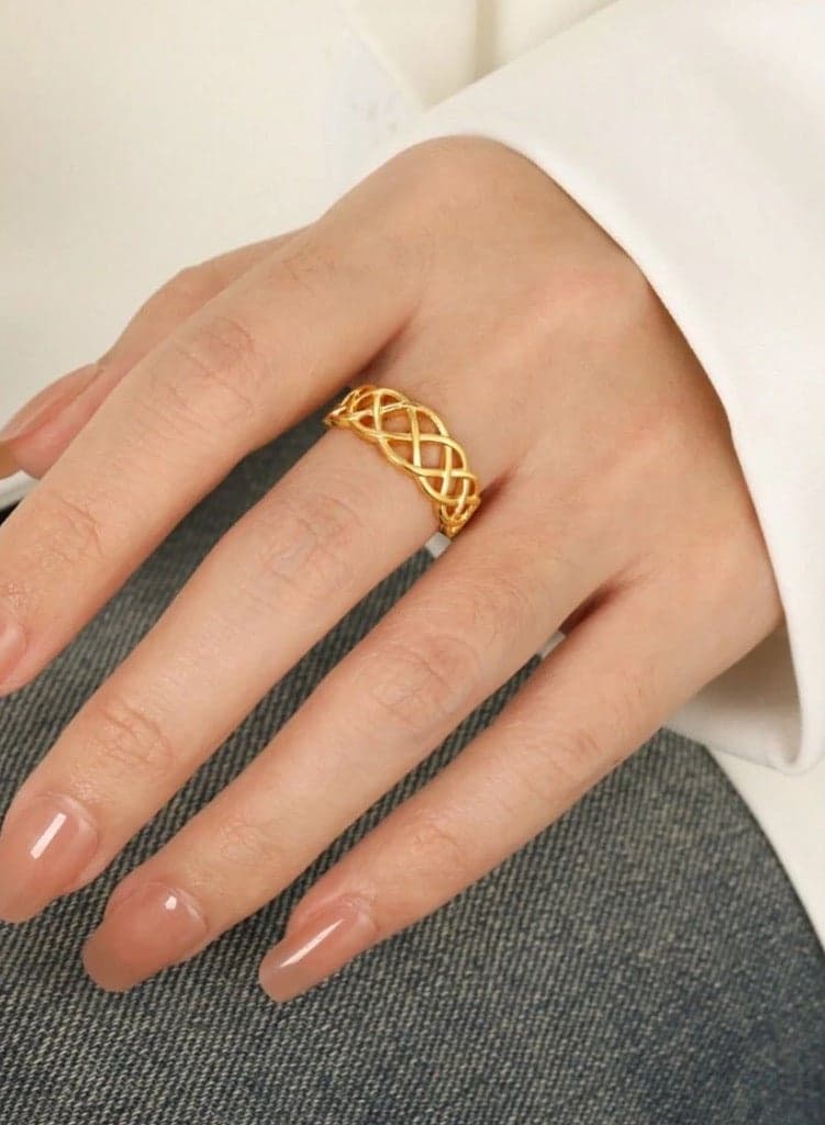18k Gold Plated Stainless Steel Ring For Women
