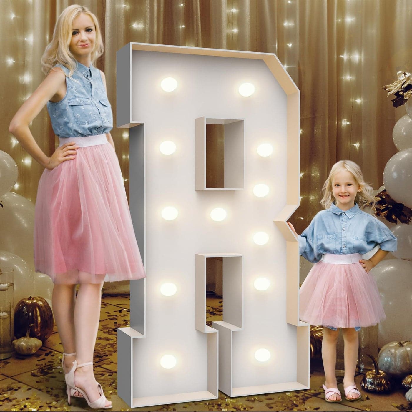 4FT Marquee Light Up Letters RParty Decoration Large Marquee Light Up Letters with Weighted Water BagPrecut Foam Board Set Can Be Used for BirthdaysWeddingsBaby Anniversaries