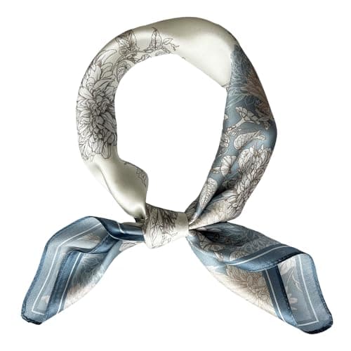 FONYVE 100% Mulberry Silk Scarfs for Women - Lightweight Square Satin Head Scarf - Small Silk Hair Scarf for Sleeping 21" x 21"