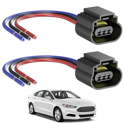 2 PCS 9008 H13 Headlight Connector, Socket Female Adapter, Headlights Wiring Harness, Wiring Pigtail Socket for H13LL Headlights/Fog Lights Lamps Bulbs Conversion (Female Socket)