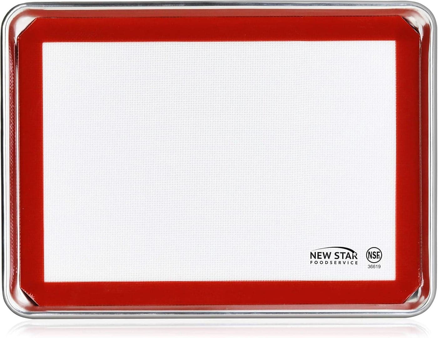 New Star Foodservice Commercial 18Gauge Aluminum Sheet Pan Silicone Baking Mat 13 by 18Inch Half Size