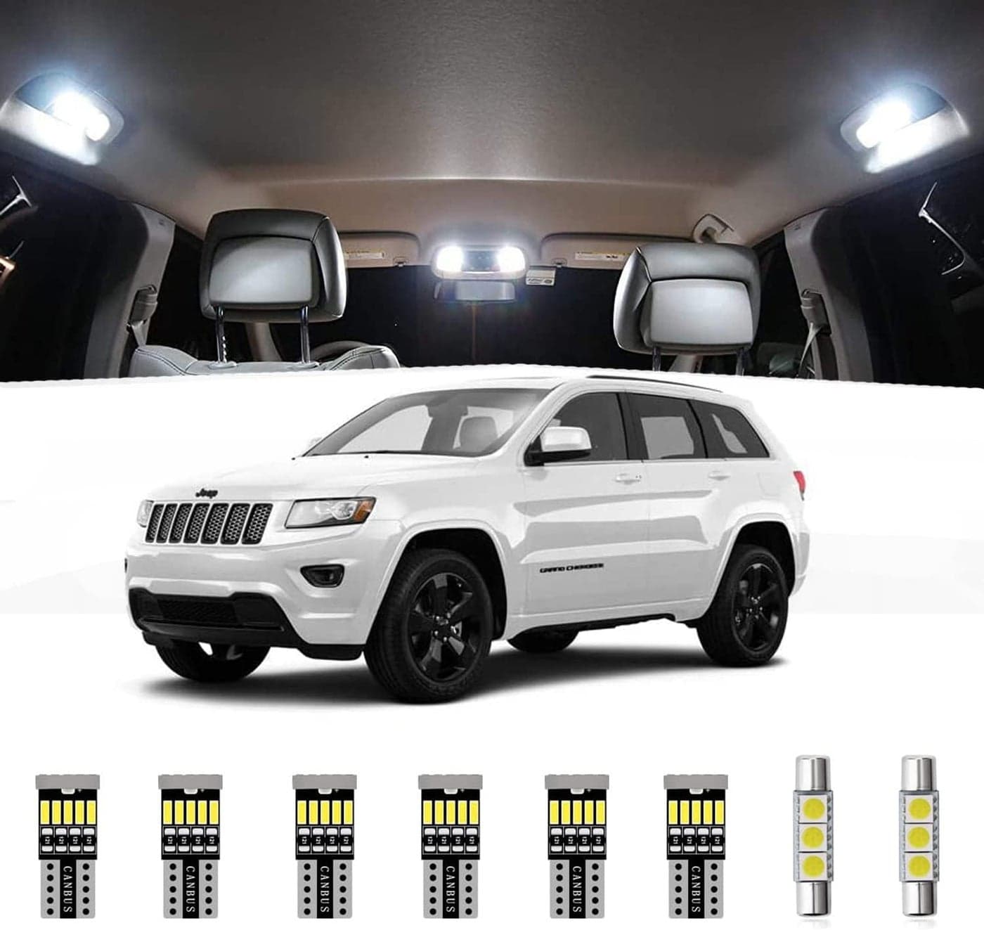 AWALITED 15pcs Grand Cherokee Interior LED Lights Kit for Jeep Grand Cherokee (2011-2020)