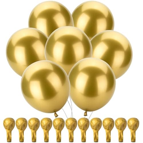 Mr Pen Metallic Balloons 12 Inch 100 Pack Metallic Gold Balloons for Birthday Party