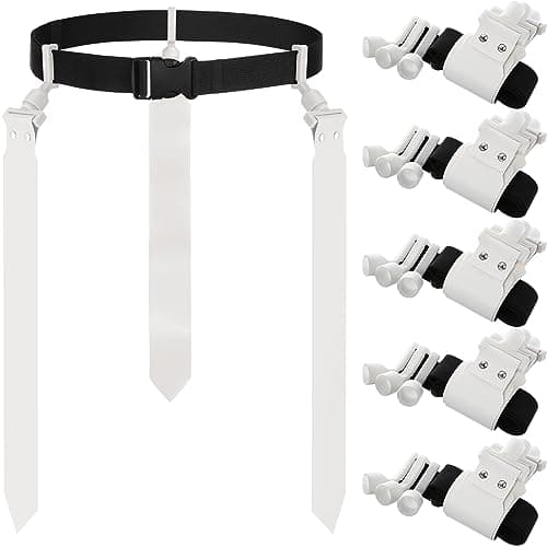Junkin 6 6/10 Players Flag Football Sets Adjustable Football Belts and Flags for Youths Teens Kids Adults Players Sports Team (White)