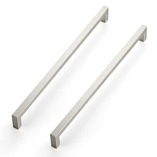 Ravinte 10 Pack 12-3/5 Inch Kitchen Square Cabinet Handles Satin Nickel Pulls Brushed Nickel Kitchen Cabinet Hardware Handles for Cupboard Drawer Pulls