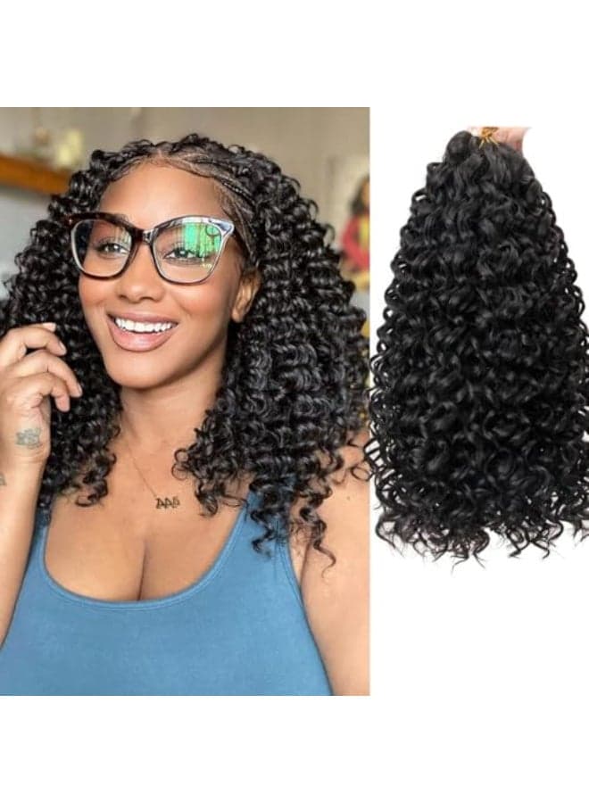 8 Packs Curly Crochet Hair GoGo Curl Crochet hair for Women Deep Wave Braiding hairSynthetic Bohemian Crochet Braid Water Wave Crochet hair Extensions 12inch 1B