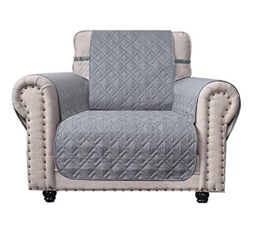 Ameritex Waterproof Nonslip Chair Cover for Leather, Dog Chair Cover Furniture Protector, Ideal Chair Slipcovers for Pets and Kids, Stay in Place (23", Light Grey)