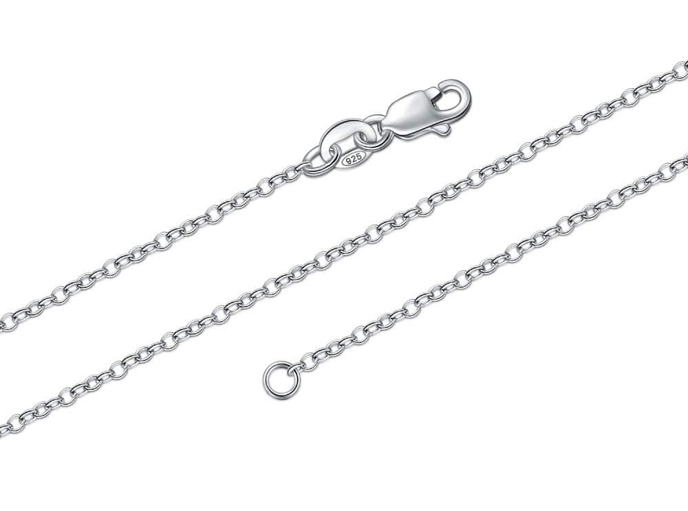 BORUO 925 Sterling Silver Cable Chain Necklace, 1.5mm Solid Italian Nickel-Free Lobster Claw Clasp 30 Inch