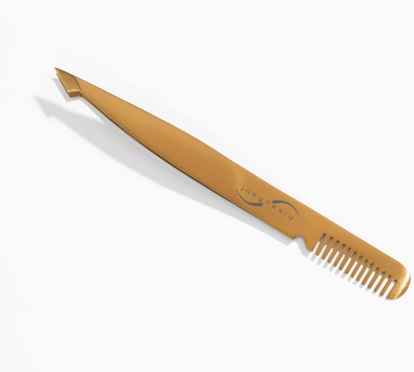 Joey Healy Pro Sculpting Tweezer ProPerformance Brow Tool Steel Slanted and Pointed Tips for Precise Brow Shaping Protective Travel Case