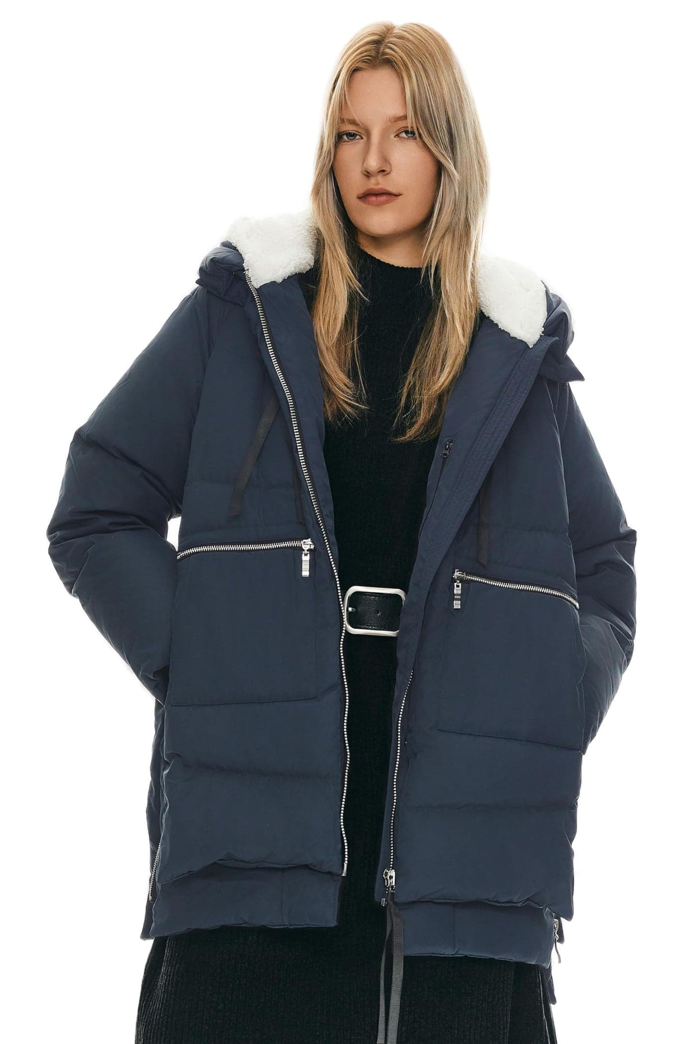 Orolay Womens Thickened Down Jacket M Navy