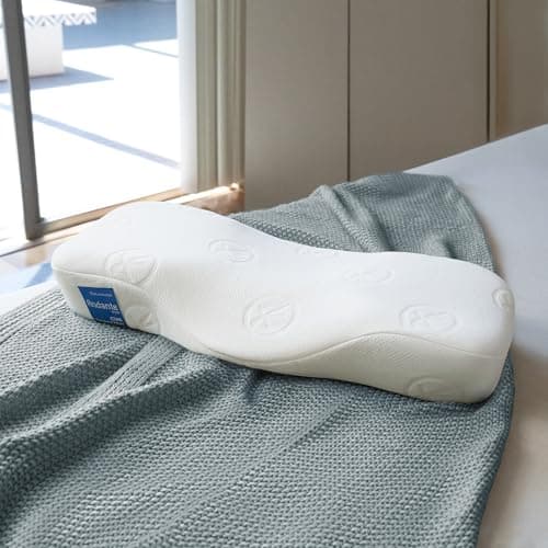 Kanuda Andante Pillow – Higher Orthopedic Cervical Neck Pillow for Neck Pain & Shoulder Pain Relief, Ergonomic Memory Foam Pillow for Side & Back Sleepers with Elevated Support