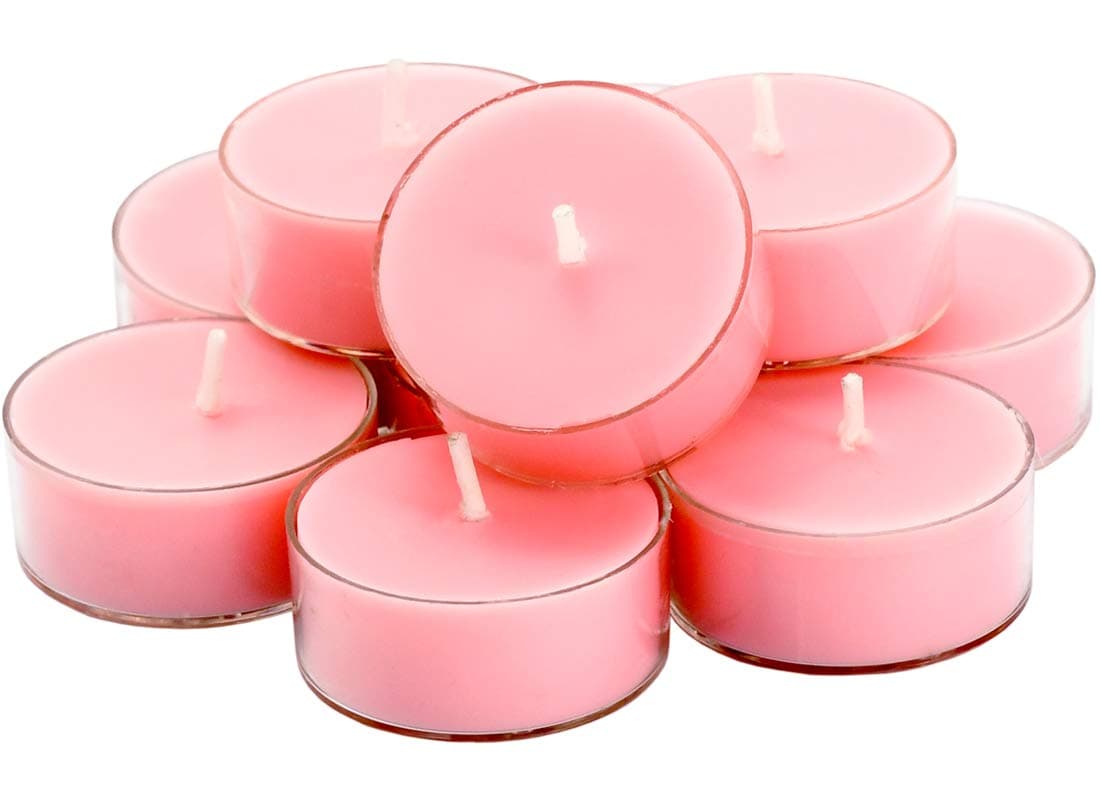 DEYBBY Natural Scented Soy Wax Tealight Candles Bulk Romantic Rose Aromatherapy Luxury Tea Candle Set of 124 Hour Burn TimeGreat for Valentines Day Birthday