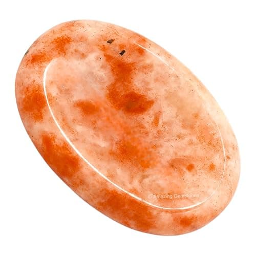 Sunstone Worry Stone Crystals and Healing Stones Worry Stones for Stress Relief Gifts Piedra Crystal Fidget for Meditation Calming Relaxation