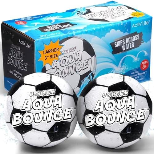 Activ Life Ultimate 2 Pack 3 Larger Water Skip Balls Fun Swimming Pool Beach Bouncing Toys for Kids Teens and Family Great for Easter Gifts Birthdays Soccer