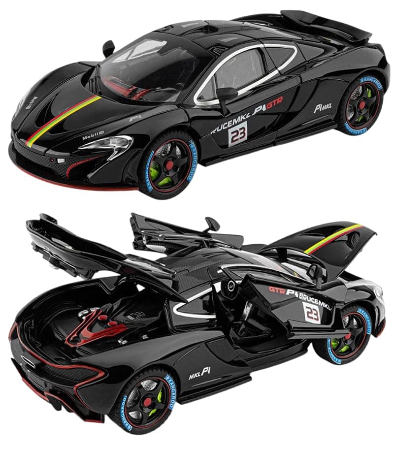 Magicwand 1:24 Scale Die-Cast Mcllaren P1 GTR【Large】【Box Packing】 with 4 Openable Doors,Pull Back Action,Lights,Music【Random Color】【Pack of 1】