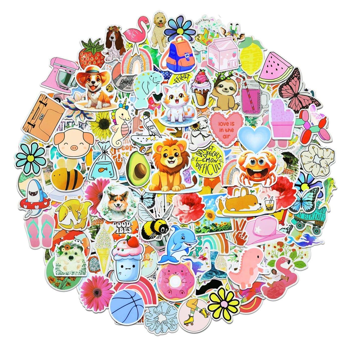 300Pcs Water Bottle Stickers for Kids, Cute Stickers for Water Bottles, Vinyl Waterproof Stickers Aesthetic Laptop Sticker Pack Classroom Prizes Skateboard Stickers for Kids Teens Girls Students