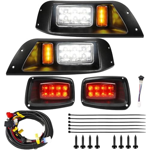 VYYOKMU LED Headlight and Tail Light Kit for EZGO TXT 1996-2013 Gas and Electric, Street Legal 12V LED Kit