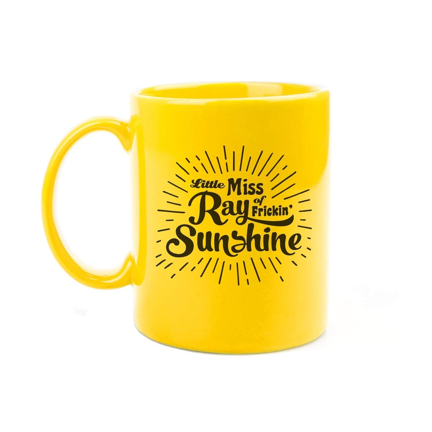 Canopy Street Little Miss Ray Of Frickin Sunshine MugBright Yellow Funny Gift Mug 11 Ounce Sassy Ray Of Sunshine Coffee Cup